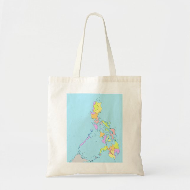 Tote Bag Plan des Philippines avec couleurs (Devant)