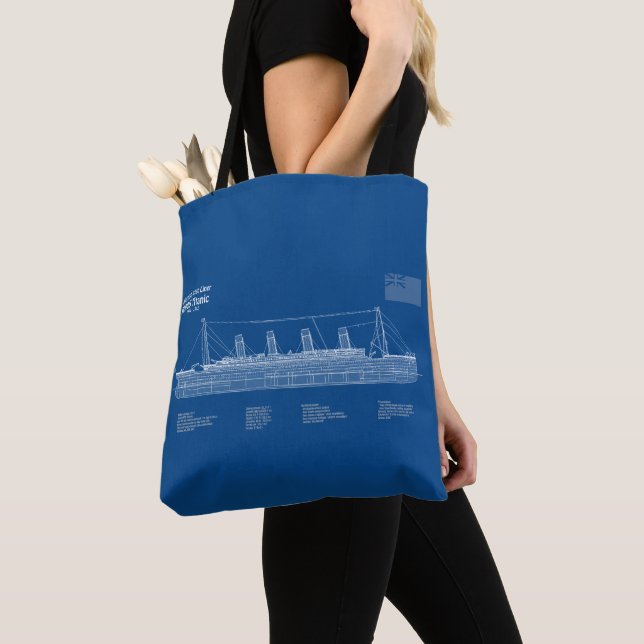 Tote Bag Plan directeur du navire Titanic RMS ABD (De près)