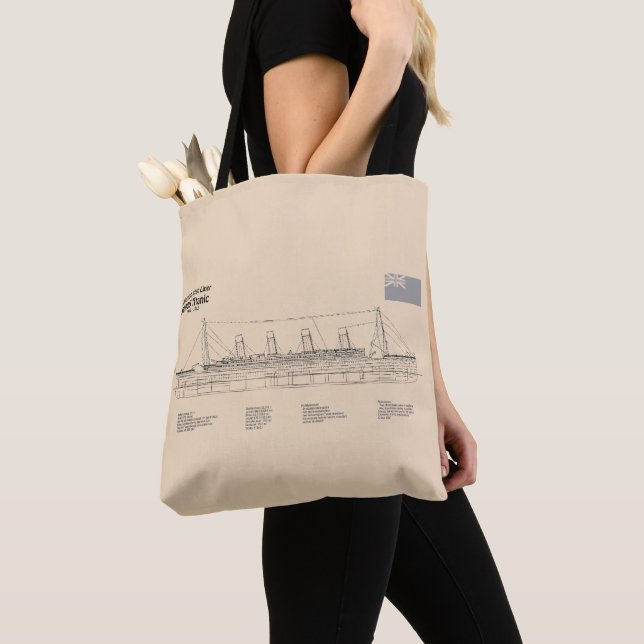 Tote Bag Plan directeur du navire Titanic RMS SD (De près)