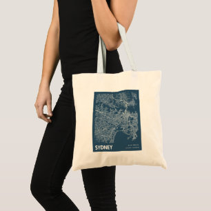Tote Bag Plan minimaliste de la ville de Sydney Australie L