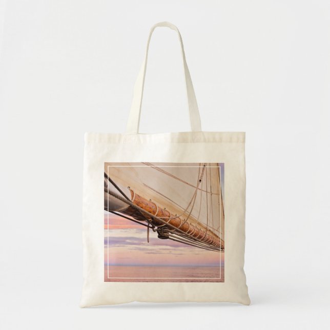 Tote Bag Plan rapproché de voile et de cordes | Maine, (Devant)
