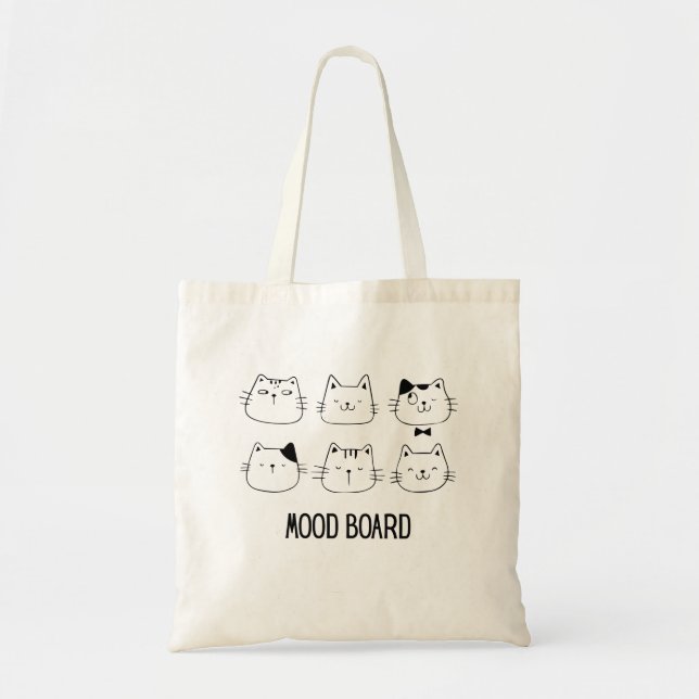 Tote Bag Planche de mood Cute Cat Doodle  (Devant)