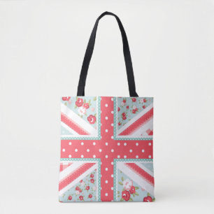 Tote Bag Planche folk chic British Union Jack Pastels
