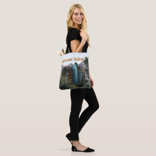 Tote Bag Planches de surf et palmiers de Summer Suite