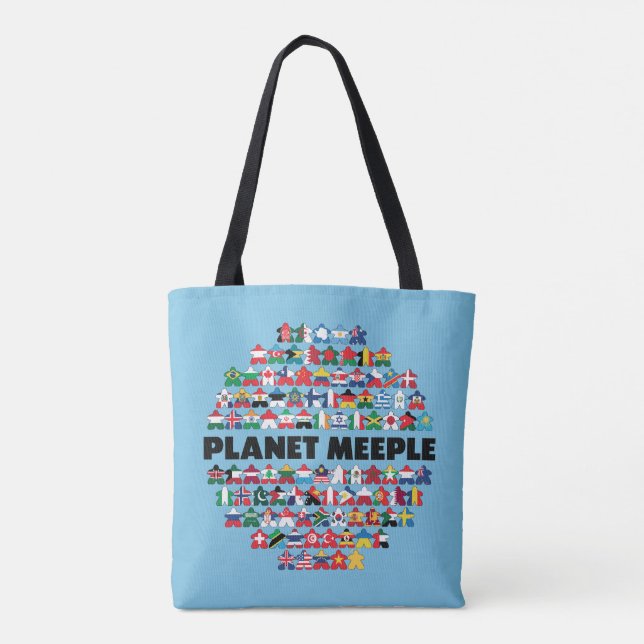 Tote Bag Planet Meeple, Black Text Fourre-tout (Dos)
