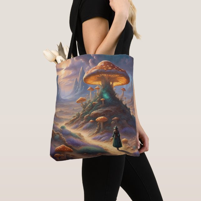 Tote Bag Planète de champignons magiques (De près)