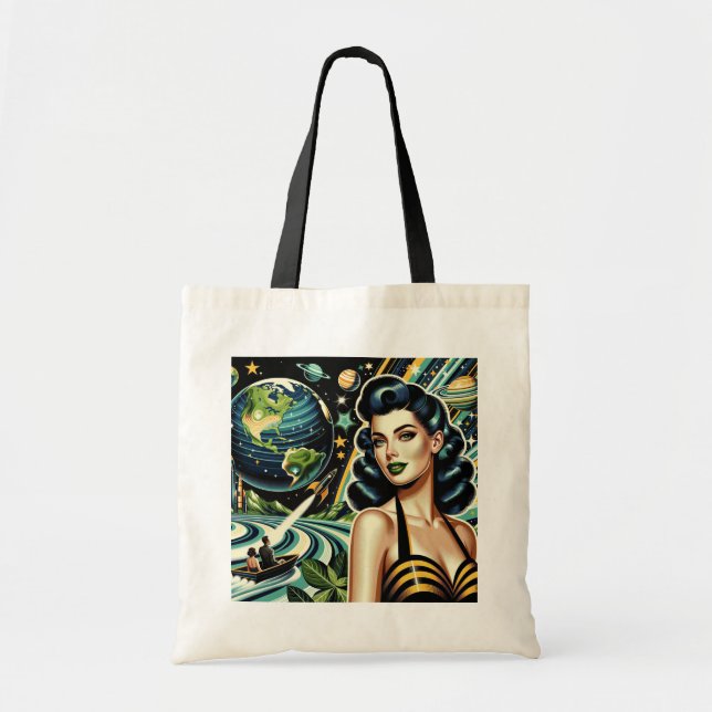 Tote Bag Planète Rétro Pin-Up (Devant)