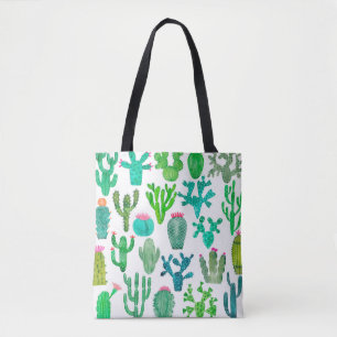 Tote Bag Plante de cactus aquarelle, fleur cactus illustra