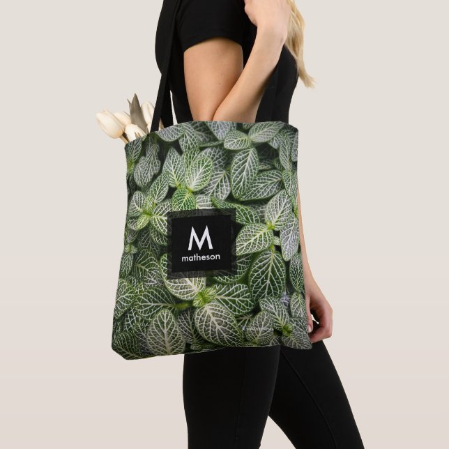 Tote Bag Plante en mosaïque Fittonia avec Feuilles variés (De près)
