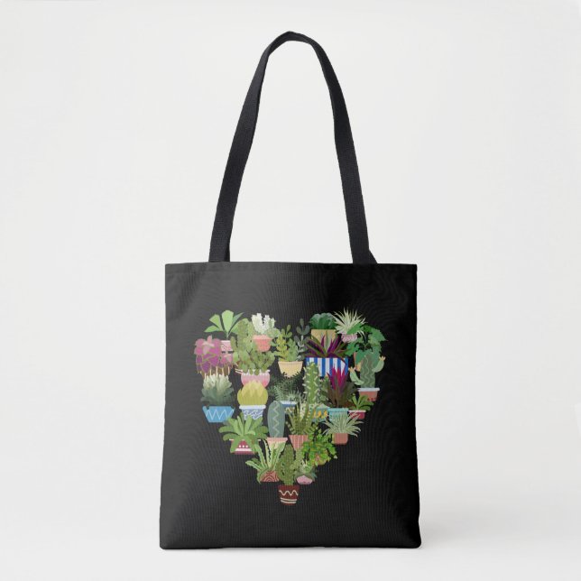 Tote Bag Plante Jardin Plante Coeur Coeur Plante pointé (Devant)