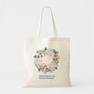Tote Bag Plante Kindness White Botanical Wreath
