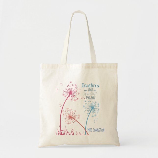 Tote Bag Plante la semence de la connaissance Dandelion cit (Devant)