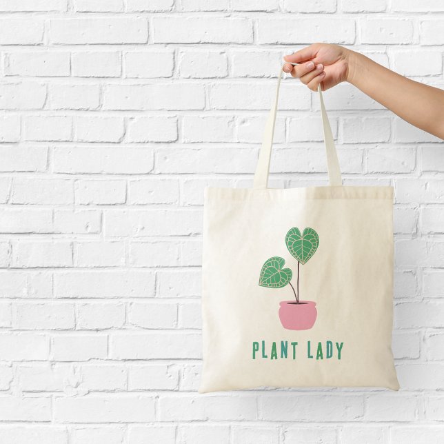 Tote Bag Plante Lady Leafy Houseplant Illustré (Créateur téléchargé)