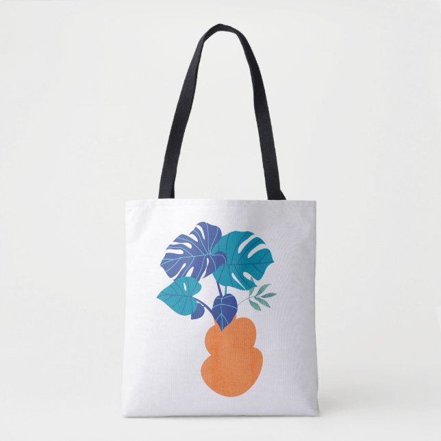 Tote Bag Plante Monstera minimaliste moderne  (Devant)