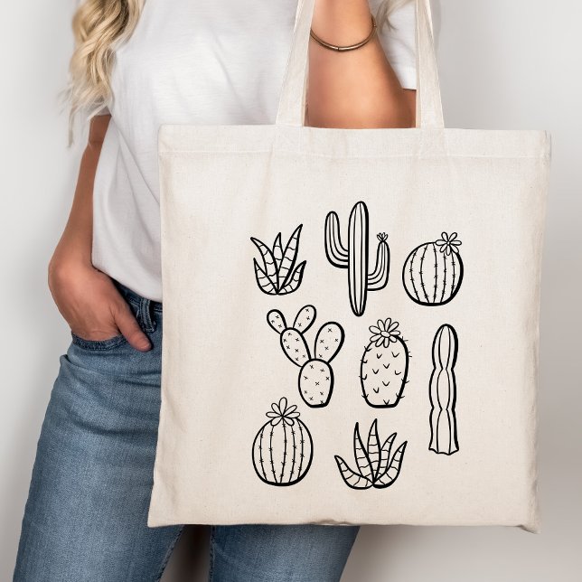 Tote Bag Plantes de cactus occidentales désert boho botaniq (Créateur téléchargé)