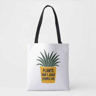 Tote Bag Plantes drôles ne jugent pas l'art de tampon encre