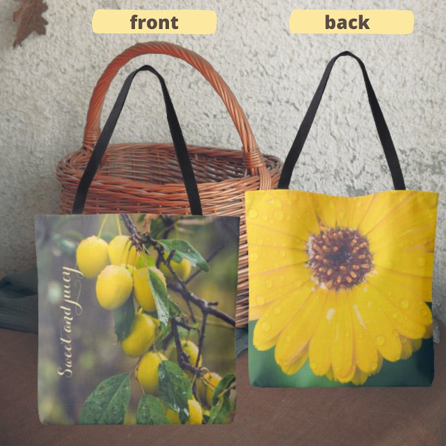 Tote Bag Plantes jaunes après la pluie (Créateur téléchargé)