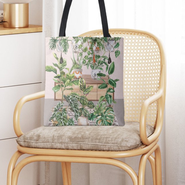 Tote Bag Plantes tropicales à l'aquarelle (In situ)
