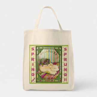 Tote Bag Planteur de lapin vert de Pâques personnalisé