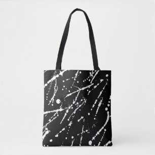 Tote Bag Plaque blanche sur abstrait noir