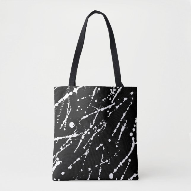 Tote Bag Plaque blanche sur abstrait noir (Devant)