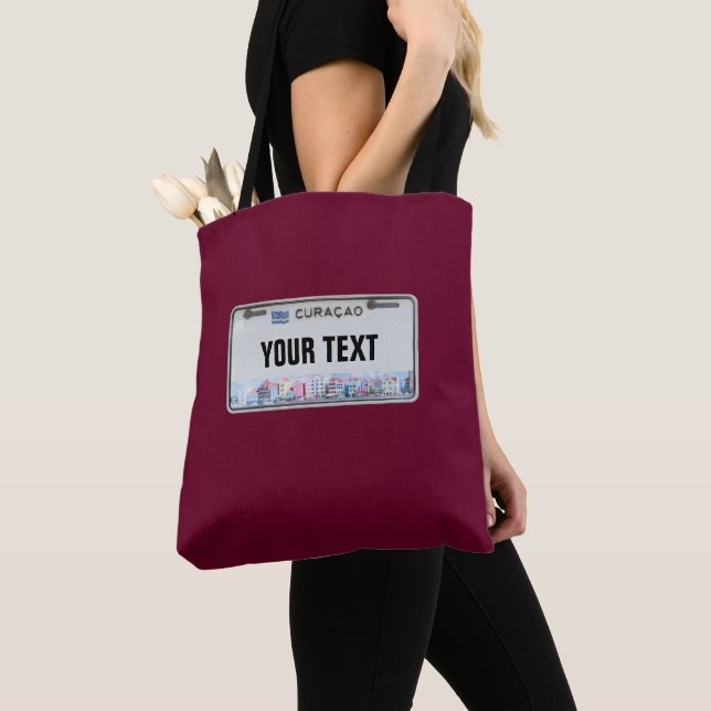 Tote Bag Plaque de licence Curaçao (personnalisable) (De près)