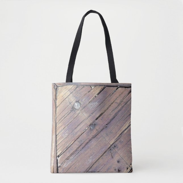 Tote Bag Plaque texturée en bois patiné (Devant)