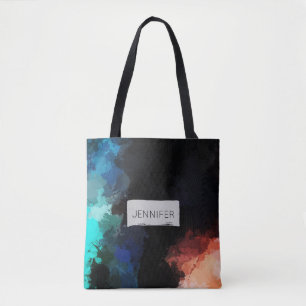Tote Bag Plaques de peinture Abstraites modernes noir orang