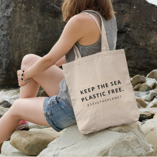 Tote Bag Plastique gratuit La pollution de la mer sauve l
