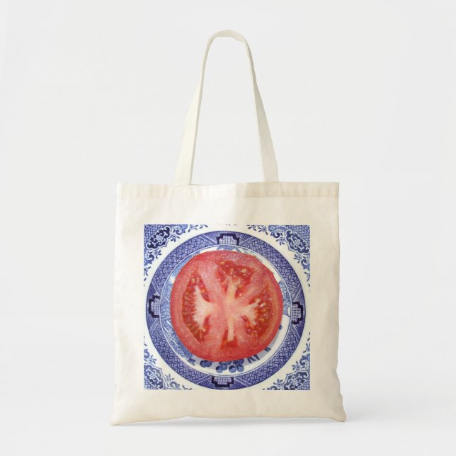Tote Bag Plat de motif de tomate et de saule (Devant)