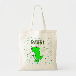 Tote Bag Plat de peinture en T-Rex en T mignon et en colère