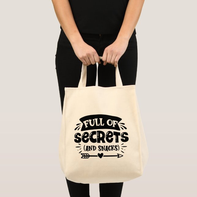 Tote Bag Plein de secrets et de snacks (Devant (produit))