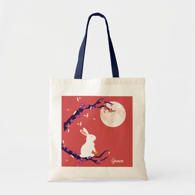 Tote Bag Pleine lune du Festival de la mi-automne Nom du la (Devant)