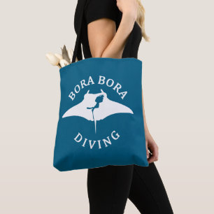 Tote Bag Plongée Sous-Marine Avec Raies Manta À Bora Bora