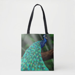 Tote Bag Plumage majestueux : Enchanter le paon dans la for