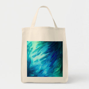 Tote Bag Plume Abstraite Bleu Vert