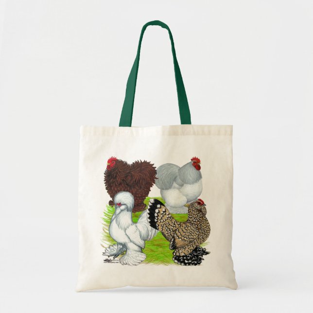 Tote Bag Plume de coqs nains à jambes (Devant)