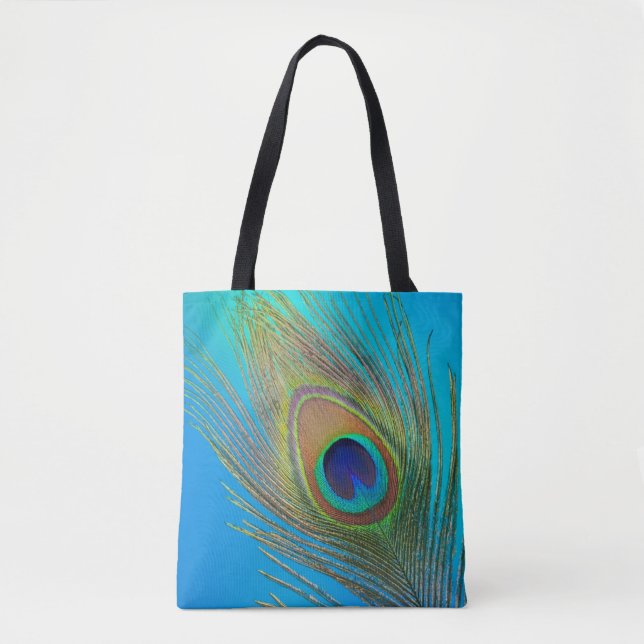 Tote Bag Plume de queue de paon (Devant)