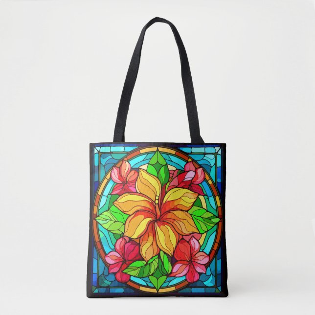 Tote Bag Plumera hawaïenne fleurie thème (Devant)