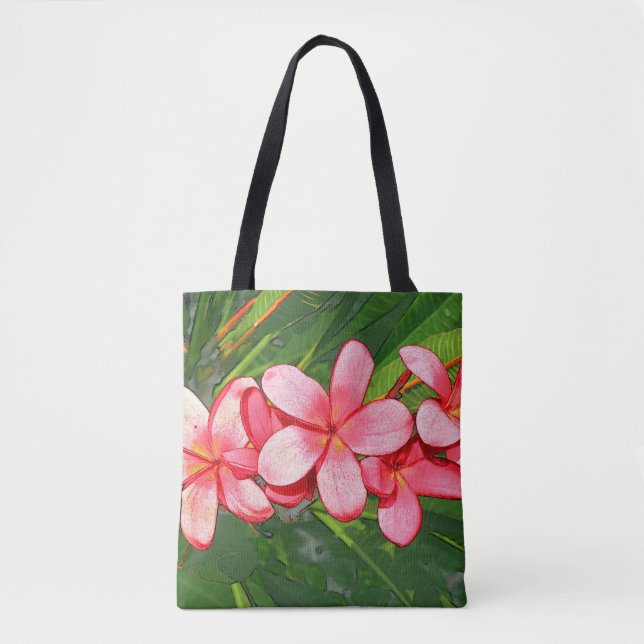 Tote Bag Plumerias rose  (Devant)