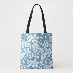 TOTE BAG PLUMÉRIE DE L'ÎLE (BLEU D'ESCLAT)