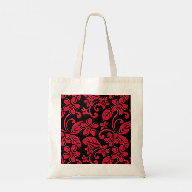 TOTE BAG PLUMÉRIE DE L'ÎLE (NOIR/ROUGE) (Dos)