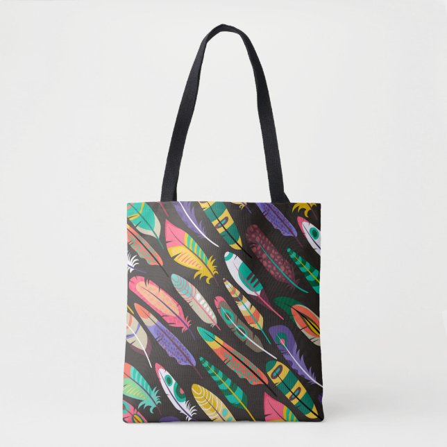 Tote Bag Plumes colorées (Devant)