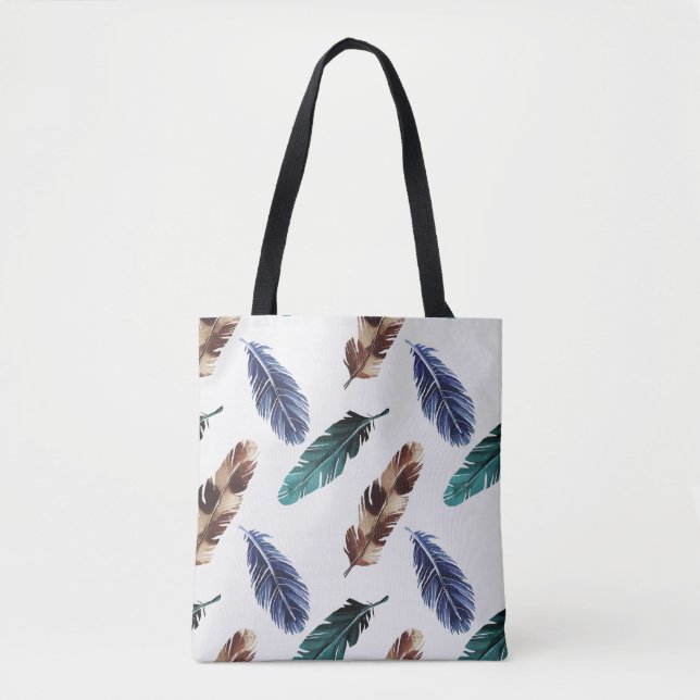 Tote Bag Plumes colorées Texture tribale (Devant)