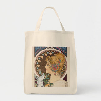 Tote Bag Plumes d'Alphonse Mucha - Art Nouveau Vintage