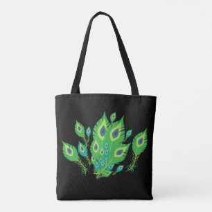 Tote Bag Plumes de paon Oiseaux de paon Mode
