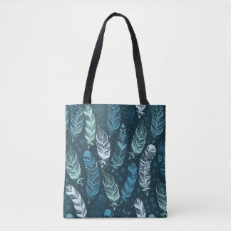Tote Bag Plumes ethniques motif transparent