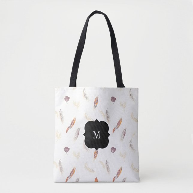 Tote Bag Plumes Tendance Collection Luxe Boho (Devant)