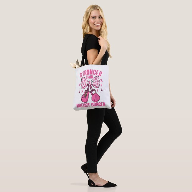 Tote Bag Plus fort que le cancer du sein (Sur le modèle)