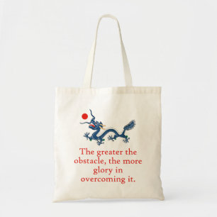 Tote Bag Plus grand sera l'Obstacle - Citation de persévéra